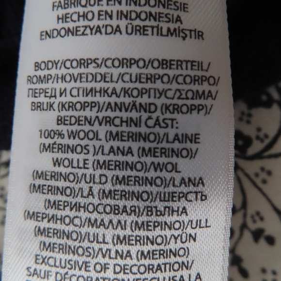 polo ralph lauren navy blue washable merino wool sweater jumper S - Picture 5 of 7